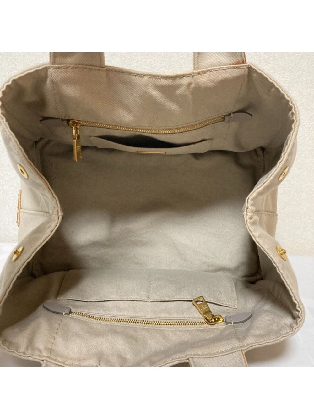 Prada Canapa Denim Tote Beige - Picture 10 of 15